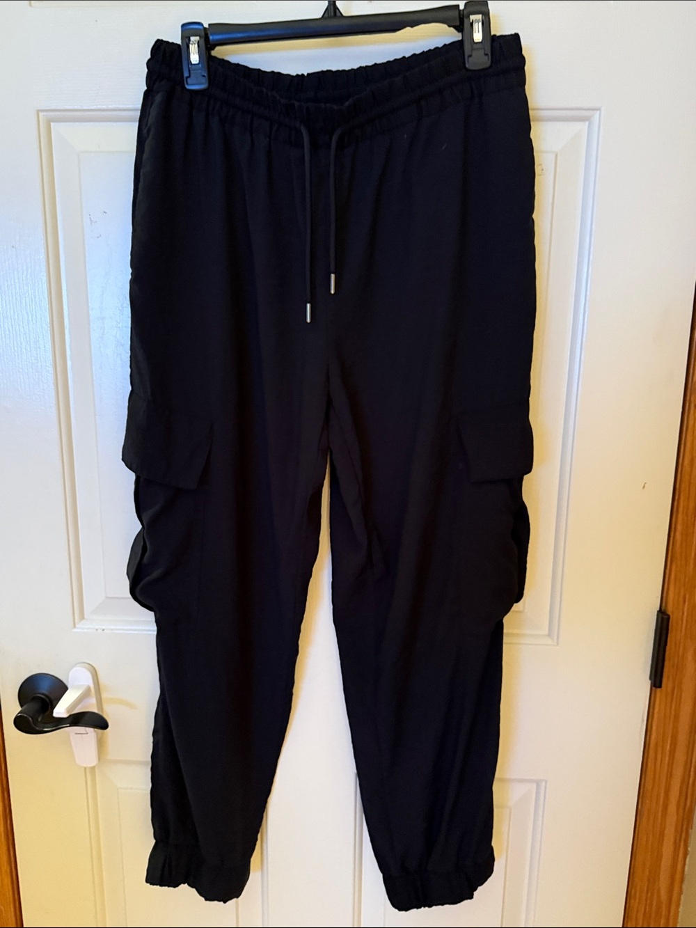 Zara Black Cargo Jogger Pants with Drawstring